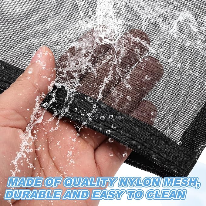 PATIKIL 6Pack Mesh Zipper Pouch Bags, 8.3" x 4.7" Nylon Mesh Pouch Waterproof Cosmetic Bags Pencil Holders Documents Pocket for Travel Accessories Office Supplies, Black/Gray/White