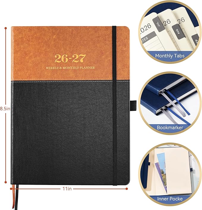 Planner 2026-2027 - Academic Planner Weekly Monthly, July 2026 to June 2027, Calendar Planner with Premium Paper, Inner Pocket, Pen Holder, 8.5'' x 11''