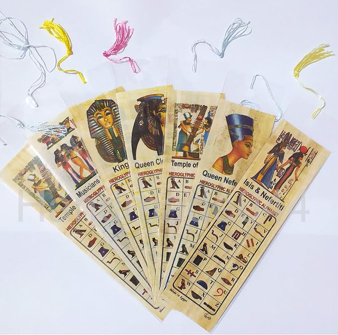 Set of 10 Large Egyptian Papyrus Book Marks History Educational