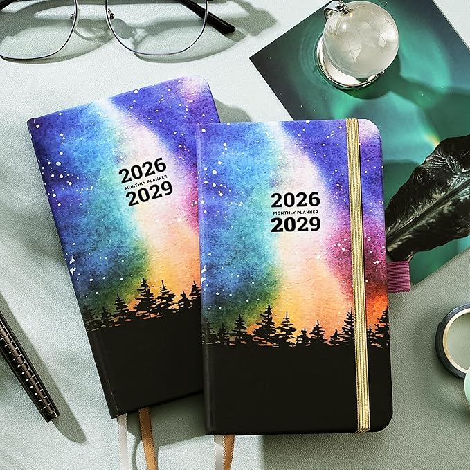 2026-2029 Pocket Planner/Calendar - 3 Year Monthly Planner 2026-2029 from July 2026 - June 2029(36 Months), 3.8" x 6.3", Inner Pocket, Pen Holder & Elastic Closure - Colorful