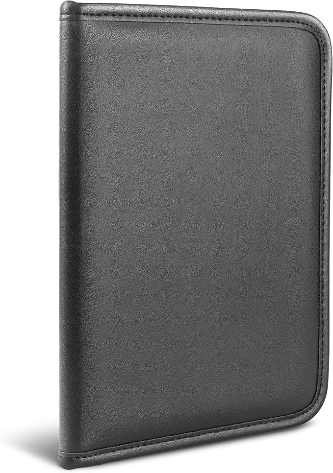 Samsill Professional Padfolio, Faux-Leather Mini Portfolio, with 5 x 8 Writing Pad, Black