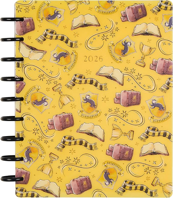 Happy Planner Harry Potter Disc-Bound 12-Month January–December 2026 Planner, Classic Size, Vertical Layout, Hufflepuff Magic
