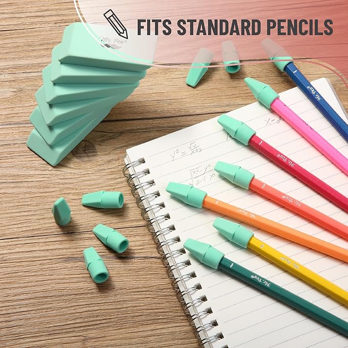Mr. Pen- School Eraser Combination Set, 66 Pack, Green, Latex Free Erasers for School, Office, Art Sketching, Homework, Exams, Clean Smudge-Free Correction