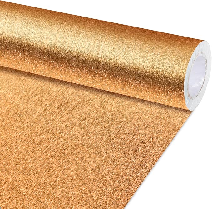 Qyeahkj 17in x 20ft Brushed Bulletin Board Paper Roll Bulletin Board Background Paper Fade Resistant Classroom Decoration Poster Art Craft Home Wall Education Decor Supplies Champagne Gold