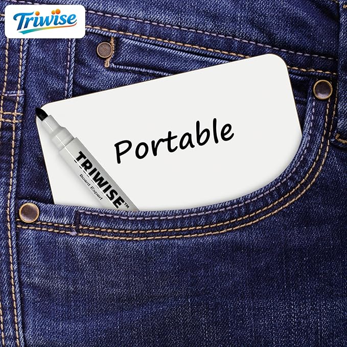 Portable Small White Board 5"x8" for Students, Personal Whiteboard Mini Lightweight Double Sided, Dry Erase Board for Kids Classroom, Individual Lapboards for Teaching with Eraser and Marker (36 Pack)