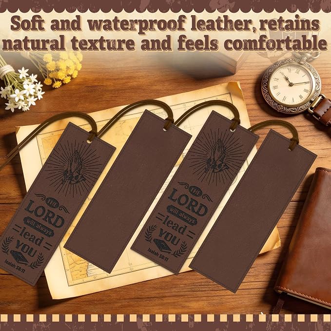 1PCS Leather Bookmark Bible Bookmarks for Reading Women Men Book Lovers Gifts, Stitched Religious Christian Bookmark Page Markers Inspirational Bible Verse Scripture Book Marks (Vintage-2-Prayer)