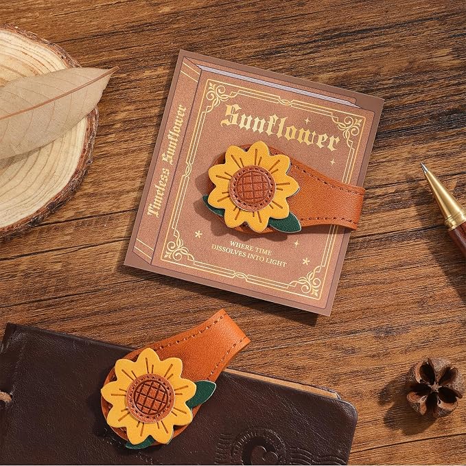 2PCS Vintage Magnetic Leather Bookmark, Leather Magnetic Bookmarks for Women, Magnetic PU Bookmarks Clip Book Accessories