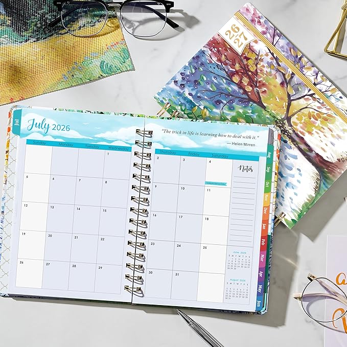 Planner 2026-2027 - 2026-2027 Planner Weekly and Monthly, July 2026 - June 2027, 6.4"x 8.5", with Elastic Closure, Inner Pocket, Coated Tabs