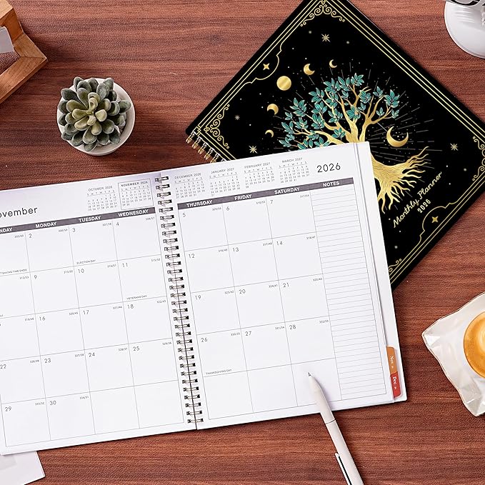 2026 Monthly Planner - Monthly Planner/Calendar 2026, from January to December, 8.75'' x 11'', 12-Months Planners With Tabs, Inner Pocket