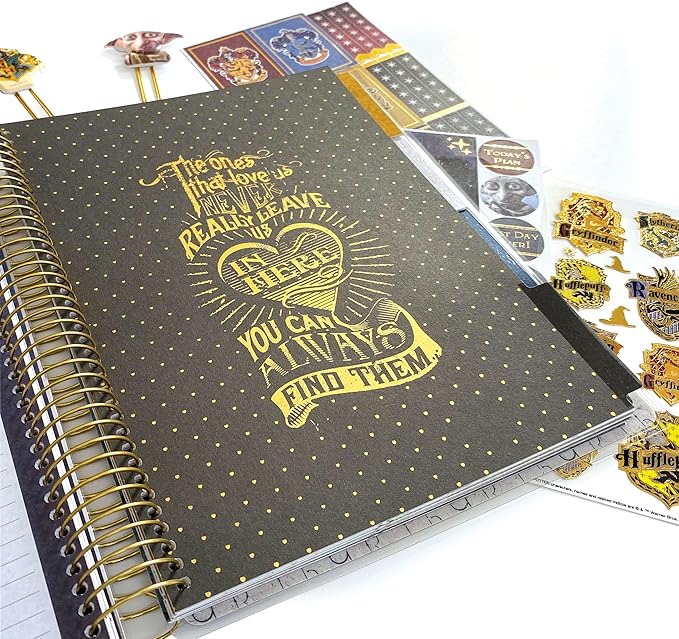 Paper House Productions Harry Potter Hogwarts Crest 12 Month Undated Planner Set with Month and Event Flag Stickers and More!
