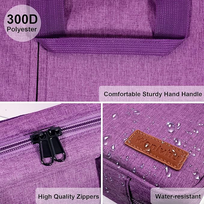 Bible Cover for Men Women, Zippered Bible Carrying Case Bible Protective Bag with Handle and Adjustable Shoulder Strap, Bible Bag for Women Men Kids (Purple)