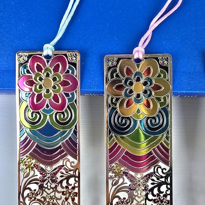 Korean Bookmark 5 Pack with Tassels, Traditional Design Page Holder, Cute Bookmarks for Women, Book Stuff, Reading Accessories for Book Lovers, Bible Bookmarks, Unique Korean Gifts