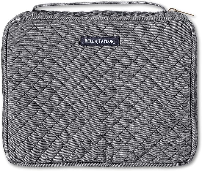 Bella Taylor Quilted Bible Cover for Women - Large Study Bible Case - Midnight Denim