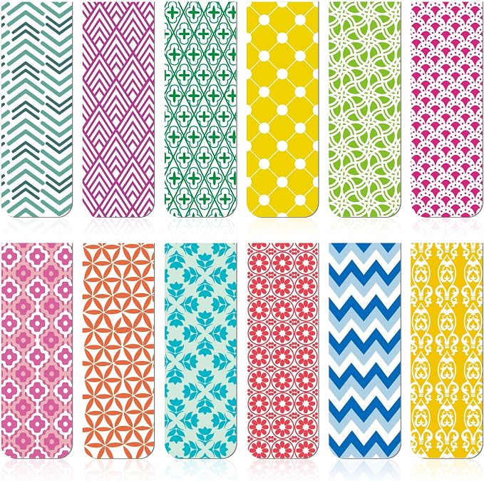 Zonon 24 Pcs Magnetic Bookmarks Bulk Clips Colorful Classic Magnetic Page Markers Page Clips Bookmark Funny Bookmark Gifts for Reading Lover Party Favor Office Reading Supplies