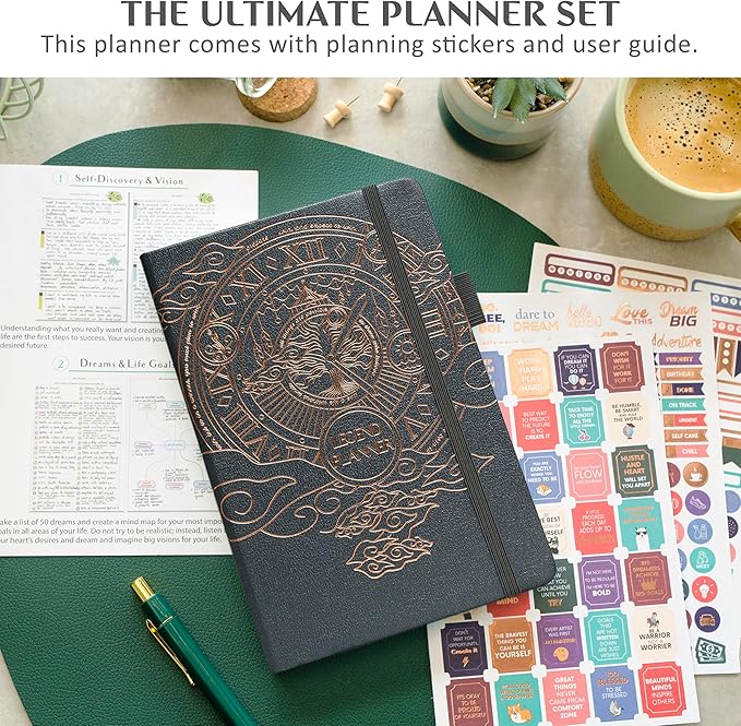 Legend Planner Jan 2026 – Jan 2027 Dated Weekly & Monthly Planner to Hit Your Goals, Increase Productivity & Live Happier. Organizer Notebook & Productivity Journal. A5 Hardcover (Mystic Gray)