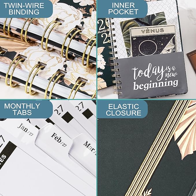 2026-2029 Monthly Planner/Calendar - 3 Year Monthly Planner 2026-2029, July 2026 - June 2029, 6.3" x8.4", 3 Year Calendar with Tabs, Hardcover, Inner Pocket