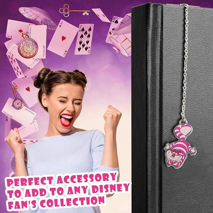 Disney Stitch Bookmarks Stainless Steel for Women Teens Kids Cute Kawaii Bookmark Book Lovers Teacher Appreciation Gifts (Silver Cheshire Cat)