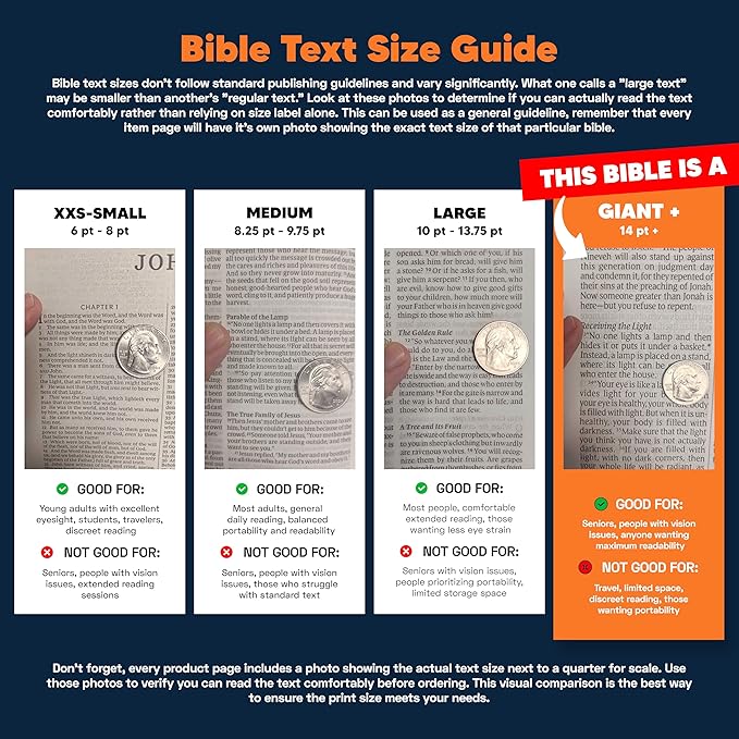 Personalized KJV Giant Print Bible King James Version Two-Tone Faux Leather Holy Bible with Custom Name Includes Up to 3 Rows of Text, Custom Gift for Christian & Religious Celebrations