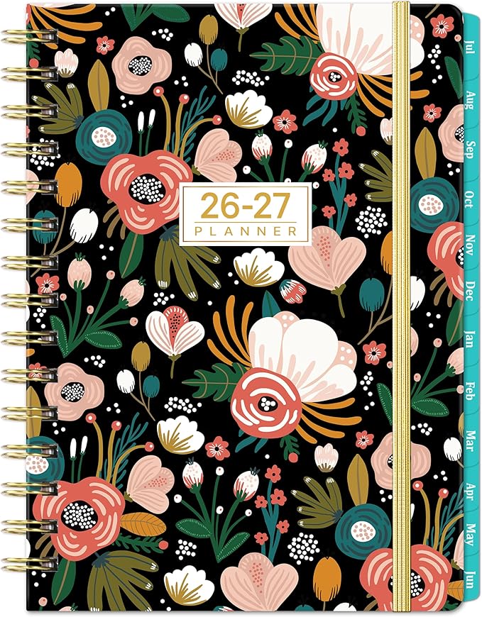 Planner 2026-2027 - Weekly Monthly Planner from July 2026 to June 2027, Agenda with Thick Paper, Pocket, Tabs, 6.4'' x 8.5''