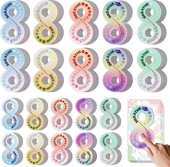 Calm Strips for Anxiety Sensory Stickers 、 Different Size & Texture Sensory Stickers for Office & Classroom （50pcs）(Rainbow)
