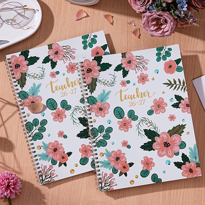 Teacher Planner 2026-2027 - Teacher Lesson Planner 2026-2027, Weekly & Monthly Lesson Planner, July 2026 - June 2027, 11"x 8.5", Colorful Monthly Tabs, Twin-Wire Binding, Holidays, Pocket