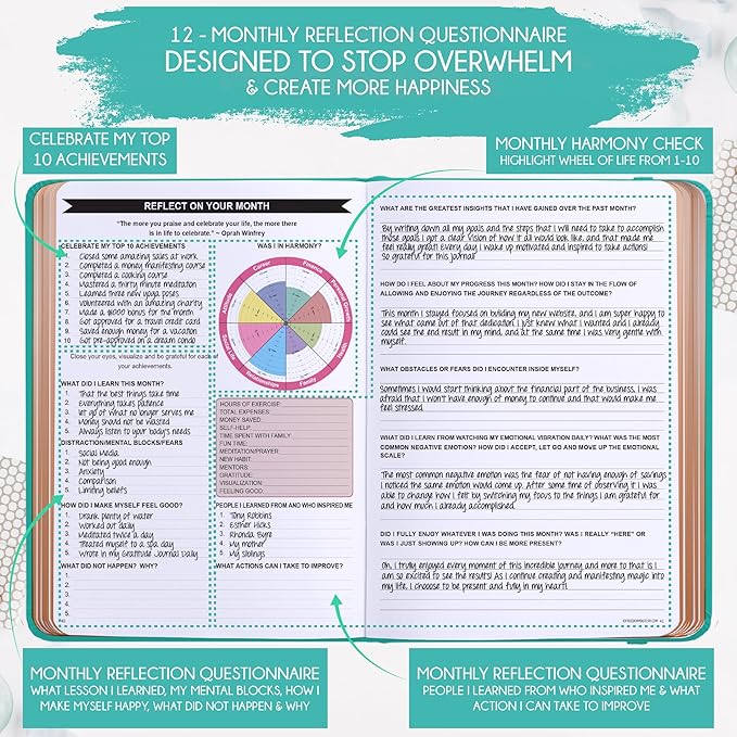 Deluxe 2026 Planner Weekly and Monthly | Law of Attraction Planner with Productivity App | 12-Month for Productivity, Gratitude & Goal Setting | Includes Foldable Vision Board, Gift Box & Stickers