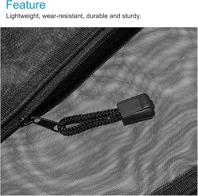 MECCANIXITY Mesh Zipper Bags, A6 Nylon Zip Pouch Pencil Case Storage Pockets for Travel Office Accessories, Black Pack of 6