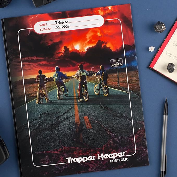 Mead Trapper Keeper 2-Pocket Paper Folder with Prong Fasteners, Holds 8-1/2" x 11" Paper, Stranger Things (340442FA)