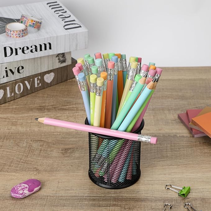 Mr. Pen- Jumbo Pencils, 60 pcs, Preschool Pencils, Large Pencil, Pastel Barrels and Black 2 HB Graphite Cores, Smooth Lead, Latex-Free Eraser Top with Metal Ferrule