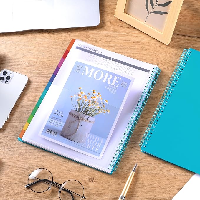Artfan Monthly Planner/Calendar 2026-2029 - Jul.2026 - Jun.2029, 9" x 11", 3 Year Monthly Planner 2026-2029 with 36-Month Calendar + Colorful Tabs + Pocket - Teal