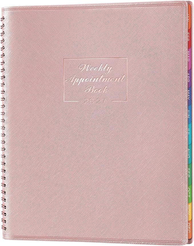 Appointment Book 2026-2027 - JUL 2026 - JUN 2027, 8.4" x 10.6" Weekly Appointment Book 2026-2027, 15-Minute Interval Hourly Planner, Flexible Soft Cover