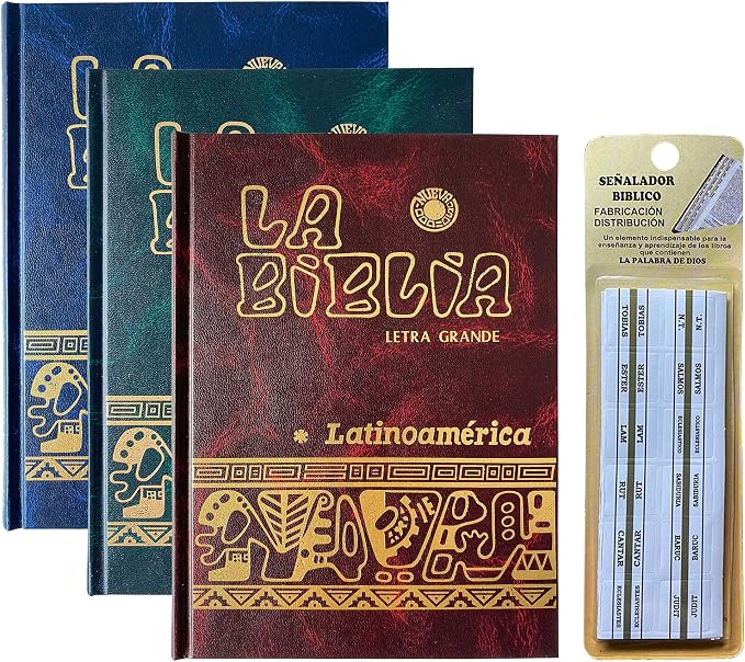 La Biblia Catolica Latinoamericana Letra Grande Edicion Cartone en Español con Señalador Biblico - The Latin American Catholic Bible Spanish Edition with Bookmarks (Assorted)