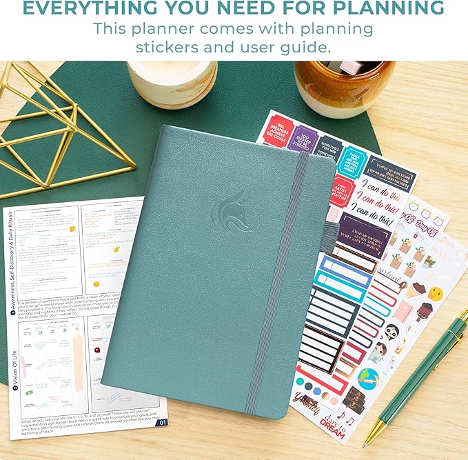 Clever Fox Planner Schedule – Undated Weekly & Monthly Life Planner with Time Slots, Appointment Book & Daily Organizer, A5 (Aquamarine)