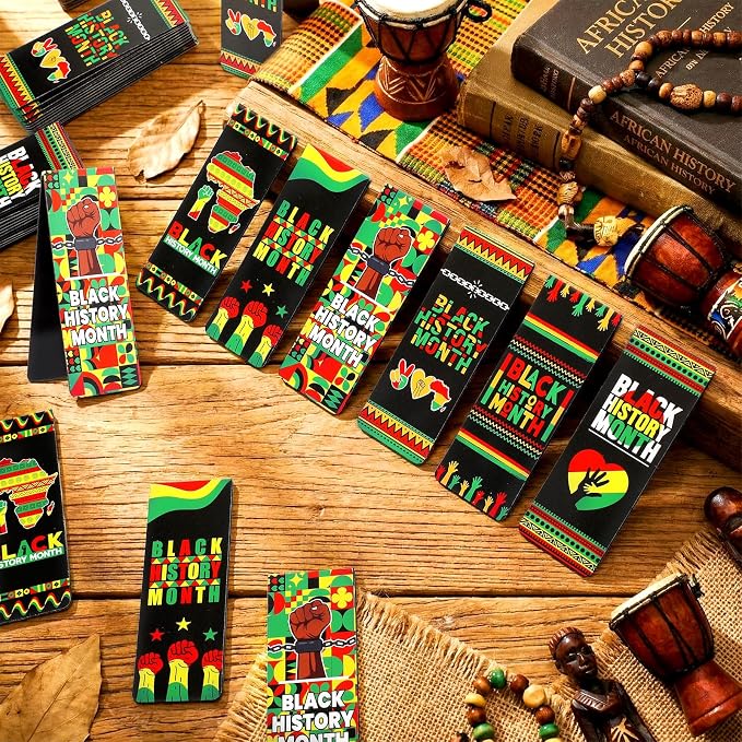 Resurhang 72 Pcs Black History Month Magnetic Bookmarks Magnet Juneteenth Clips Reading Accessories BHM Decorations for Celebrate African American Festival (Black History Month)