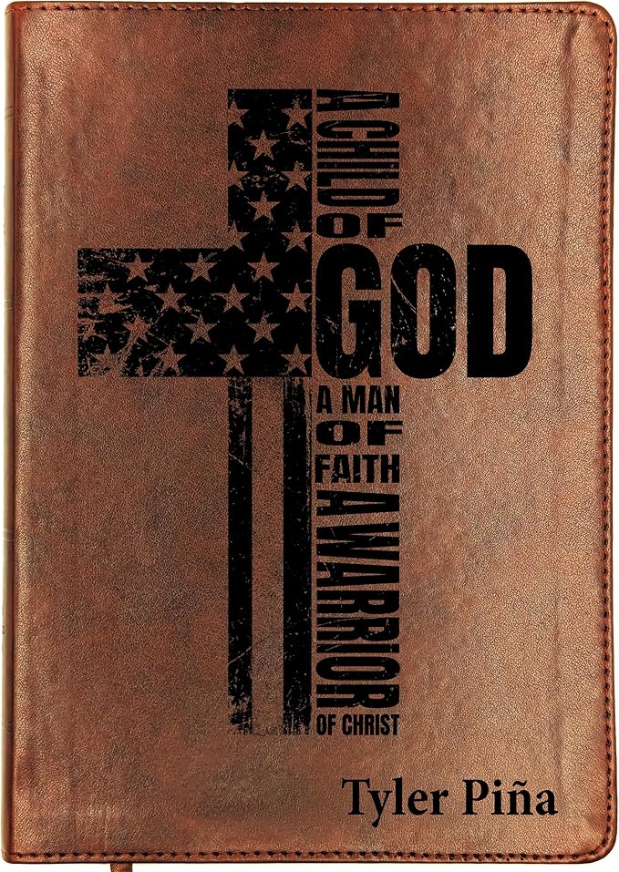 Personalized ESV Bible, Wide Margin, Custom Holy Bible, English Standard Version (Patriotic Cross)