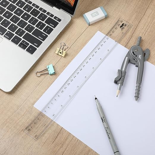 Mr. Pen- Bulk Plastic Rulers, 12 Inch, 36 Pack, Easy-to-Read Markings, Scratch-Resistant Design, Durable Clear Ruler for Crafting Office & School, School Supplies, Bulk Rulers Set, Measuring Tools