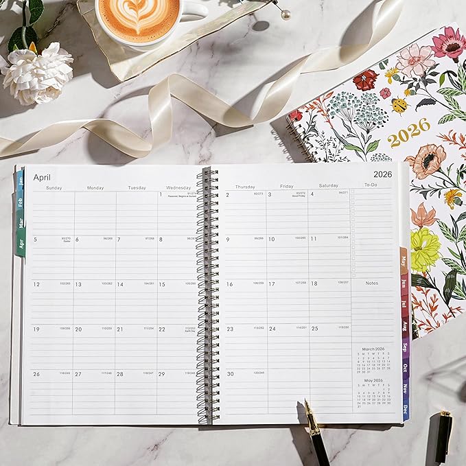 2026 Planner – Weekly ＆ Monthly Planner 2026, Jan. 2026 – Dec. 2026, 8.5" x 11" with Colorful Tabs, Flexible Cover, Thick Paper, Twin-Wire Binding, Back Pocket, To-Do ＆ Notes
