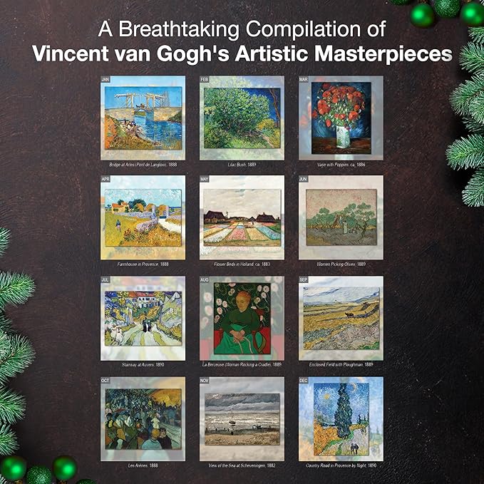 MICASA PRESS Vincent van Gogh 2026 Wall Calendar 12 Month | 12" x 24" Open | Thick & Sturdy Paper | Holiday Gift | Impressionist Art Calendar 2026