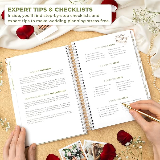 Clever Fox Wedding Planner Book and Organizer – Guided Wedding Planning Journal & Bridal Notebook with Tips & Checklists – Engagement Gifts for Bride or Engaged Couple (White, Gold Foil)