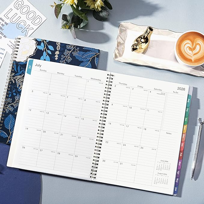 Planner 2026-2027 - Academic Planner 2026-2027, Jul 2026 - Jun 2027, Planner Weekly and Monthly, 8.5" x 11", Monthly Tabs, Twin-wire Binding, Holidays, Back Pocket