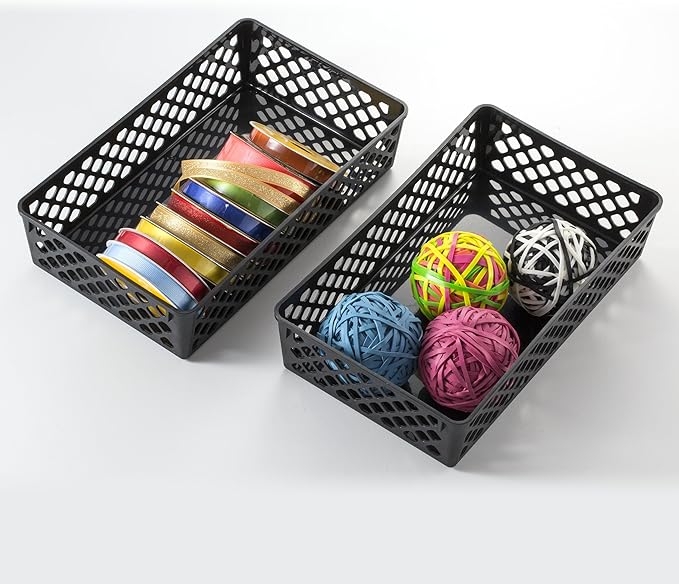 Officemate Recycled Supply Basket, Plastic, 6.13 x 5 x 2.38, Black, 3/Pack