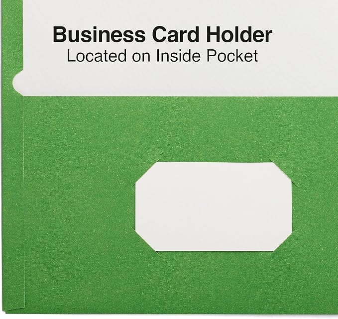 Staples Smooth 2‑Pocket Paper Folders, Letter Size Project Folders for Office, School & Organization, Green, 25‑Pack