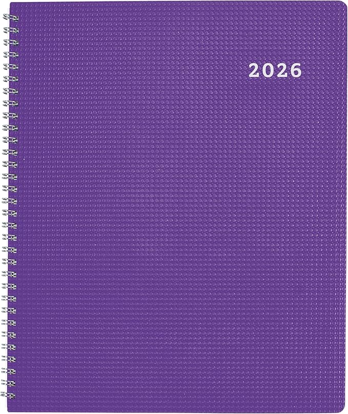 Brownline® 2026 DuraFlex Weekly Planner, Appointment Book, 12 Months, January to December, Twin-Wire Binding, 11" x 8.5", Purple (CB950V.PUR-26)