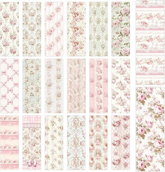 Coquette Ribbon Cute Aesthetic Bookmarks Set – Durable Matte Laminated Page Vintage Markers, Gifts for Girls, Students and Readers (No Holes(100pcs))