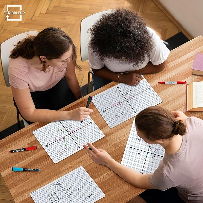 2 Pack Dry Erase XY Axis Lap Board 9”X12” | Interactive Learning Coordinate Grid Whiteboard (Double Sided)