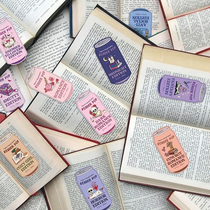 Laffact Drinks Soda Ticket Book Club Bookmarks - 200Pcs Reader Pop Dark Romance Reading Tracker, Funny Designed Book Accessory Bookish Page Marker Reading Gifts for Book Lover Women Men School Library