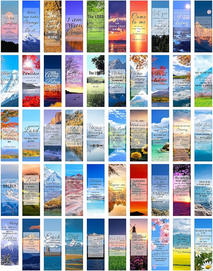 150Pcs Bible Bookmarks, Inspirational Christian Bookmarks Double Sided Scripture Book Markers Encouraging Bible Verse Book Mark for Reading Women Men Religious Prayer Father's Day Christian Gifts
