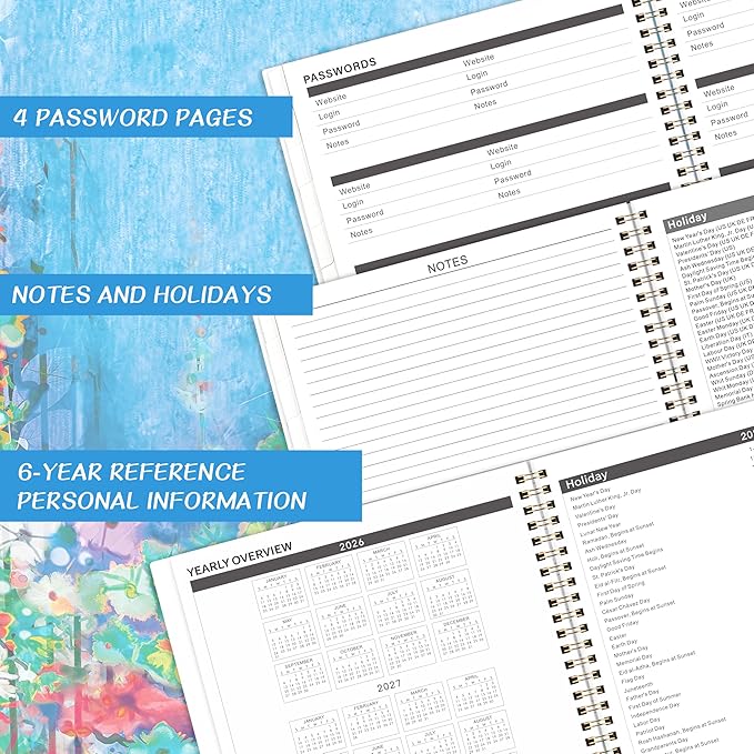 2026-2031 Monthly Planner - JUL. 2026 - JUN. 2031, 5 Year Monthly Calendar 2026-2031, 11" x 9", 60-Months 5 Year Calendar Planner, Tabs, Back Pocket, Holidays, Twin-Wire Binding, Note Pages