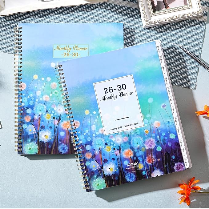 Monthly Planner/Calendar 2026-2030 - 5 Year Monthly Planner 2026-2030 from July 2026 - Dec 2030, 9" x 11", 2026-2030 Calendar Planner with Marked Tabs