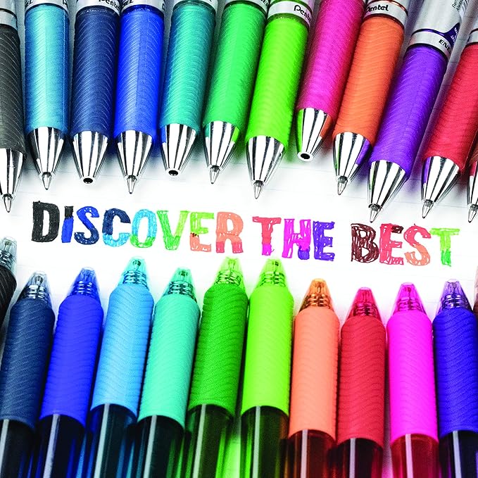 Pentel EnerGel-X Retractable Liquid Gel Pen (0.7mm) Metal Tip, Sky Blue Ink, Box of 12 (BL107-S)